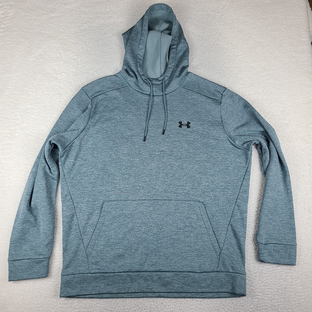 Under Armour Hoodie Mens 2XL XXL Light Blue Loose Fleece Polyester Activewear *